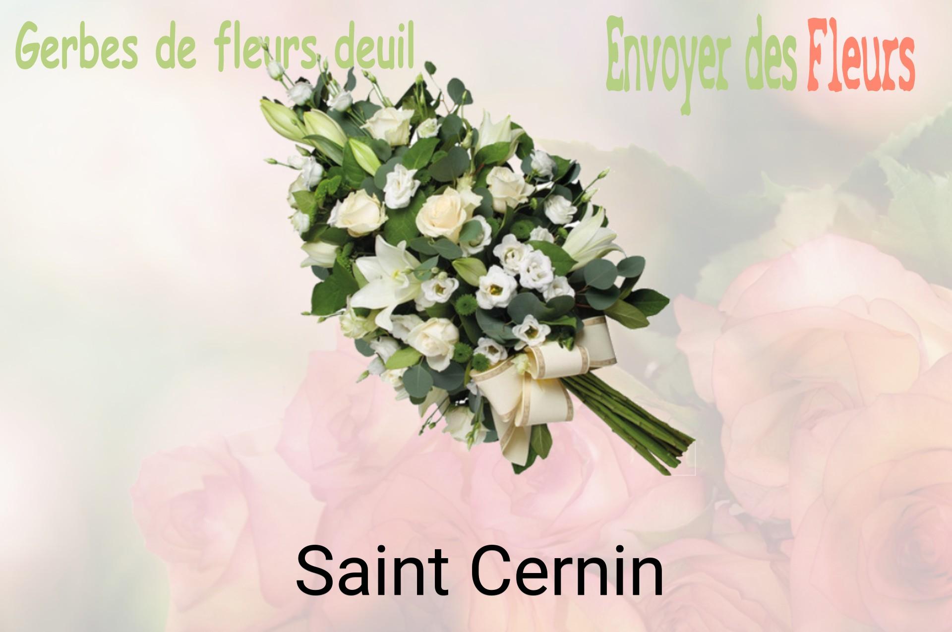 Gerbe de fleurs de deuil livrée à Saint-Cernin